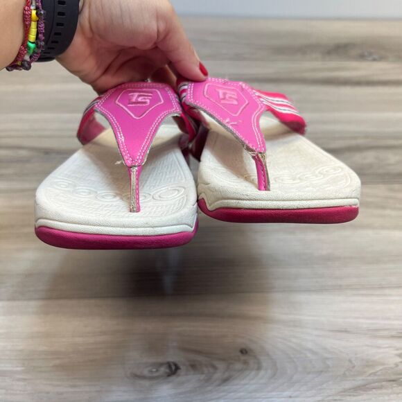 Therashoe Sandals Flip Flop Thong Therapy Molded Insole Pink Leather Size 6 - Picture 5 of 9